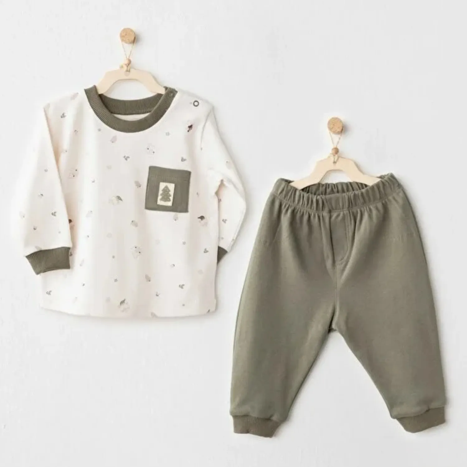 Andy Wawa 2li Takım My 1st Wardrobe Ekru - Yeşil