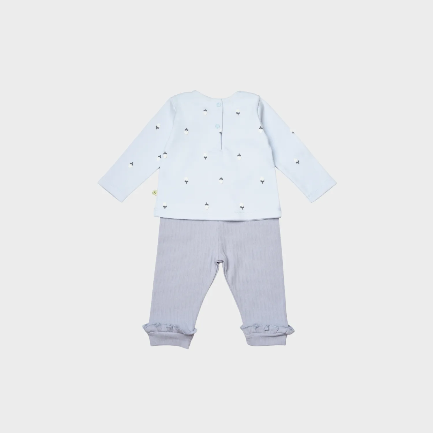 Bibaby Organik 2li Takım Love Floral Ekru - Lila