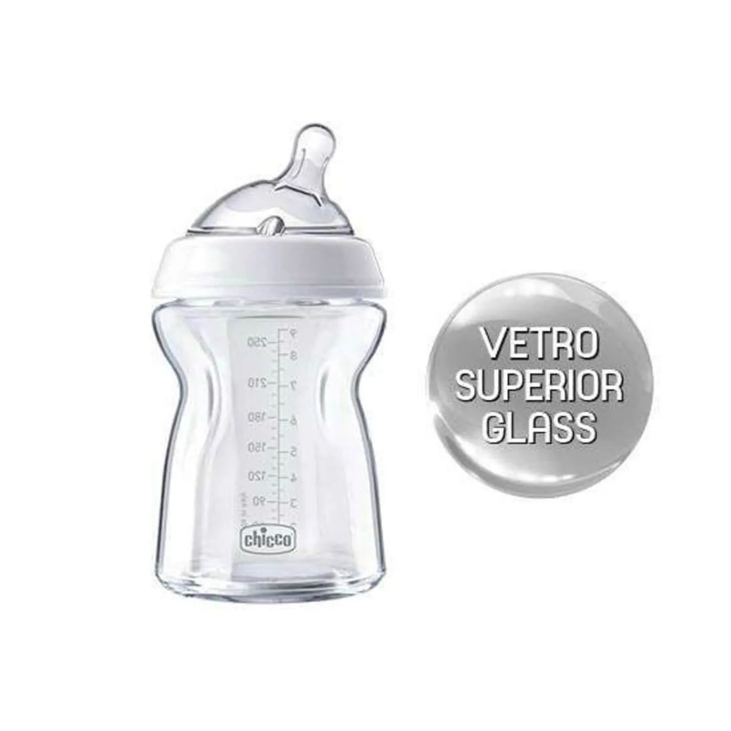 Chicco Natural Feeling Silikon Emzikli Cam Biberon 250 ml 0+ Ay