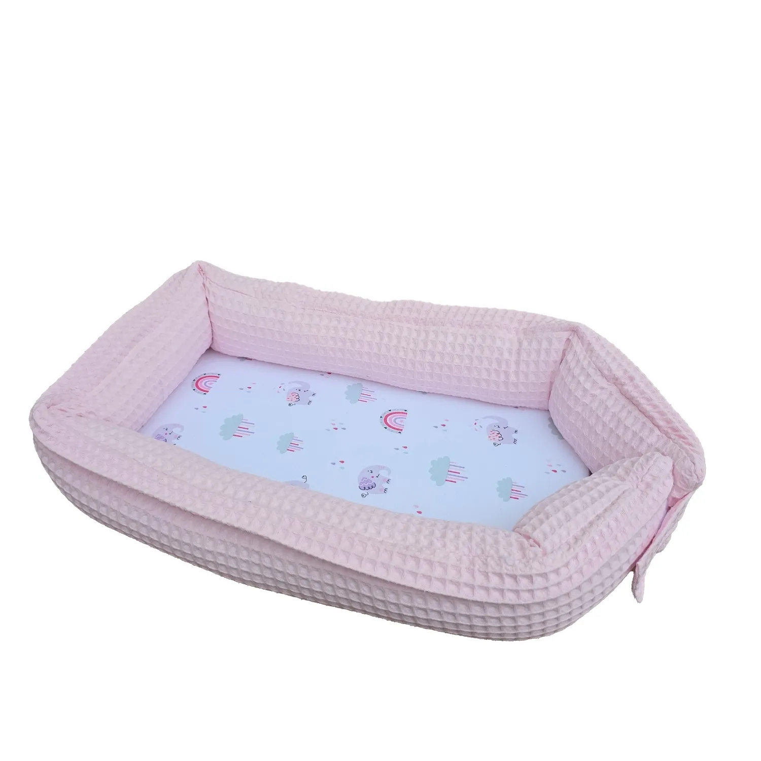 Bm Care Babynest Anne & Baba Yanı Yatağı Pembe Gökkuşağı