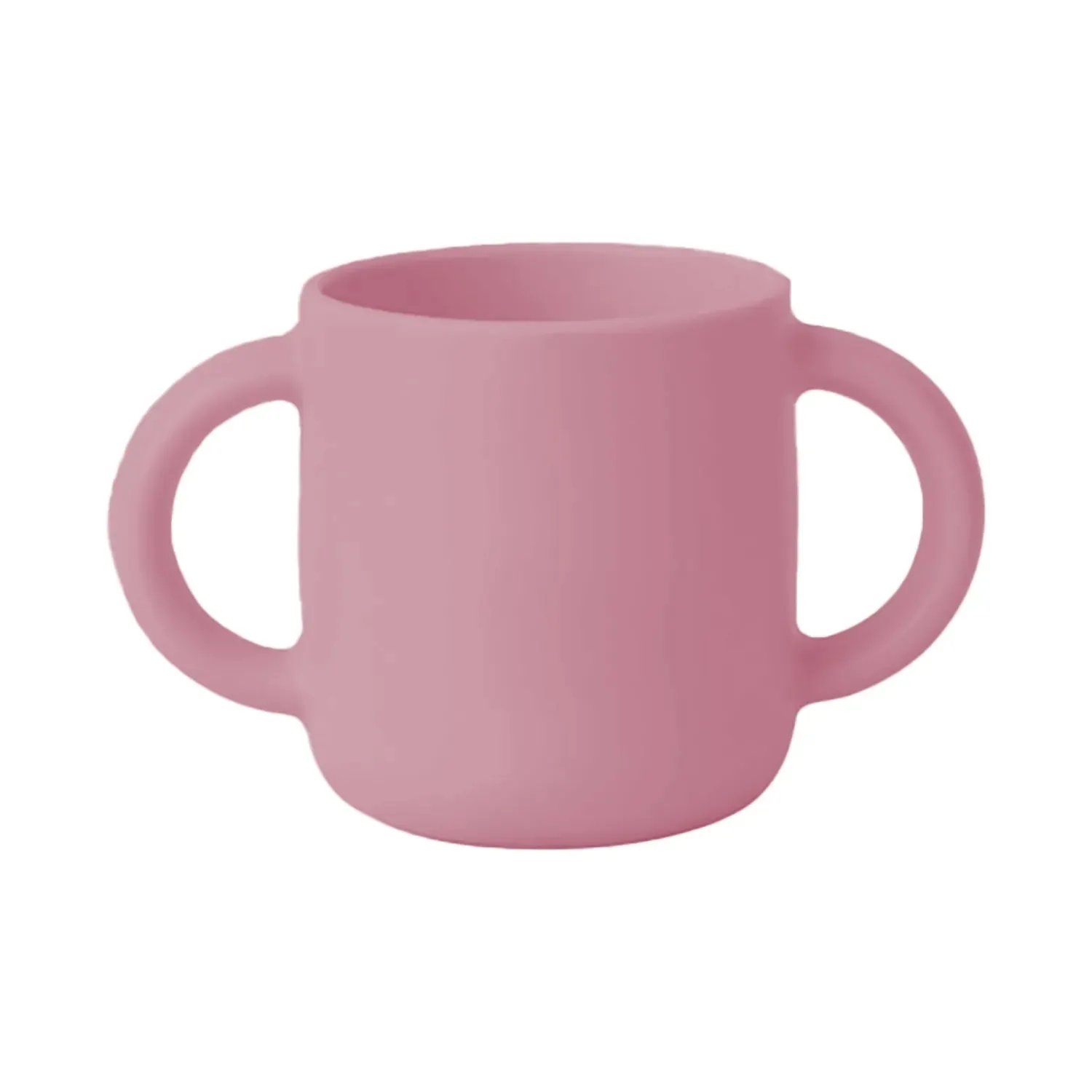 BM Care Mini bardaklı Mama Çatal Kaşık Zürafa Seti Pembe