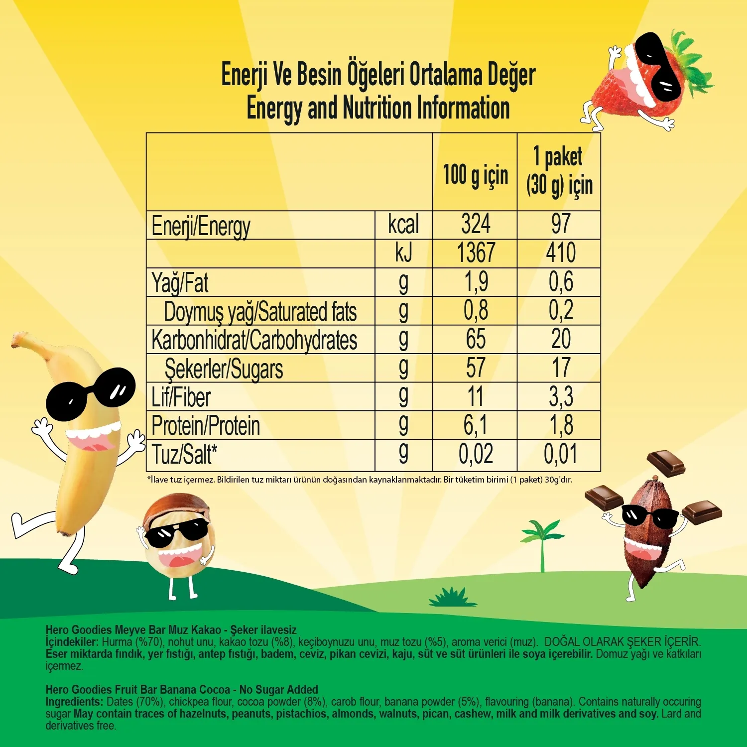 Hero Baby Meyve Barı Muz Kakao 30 gr