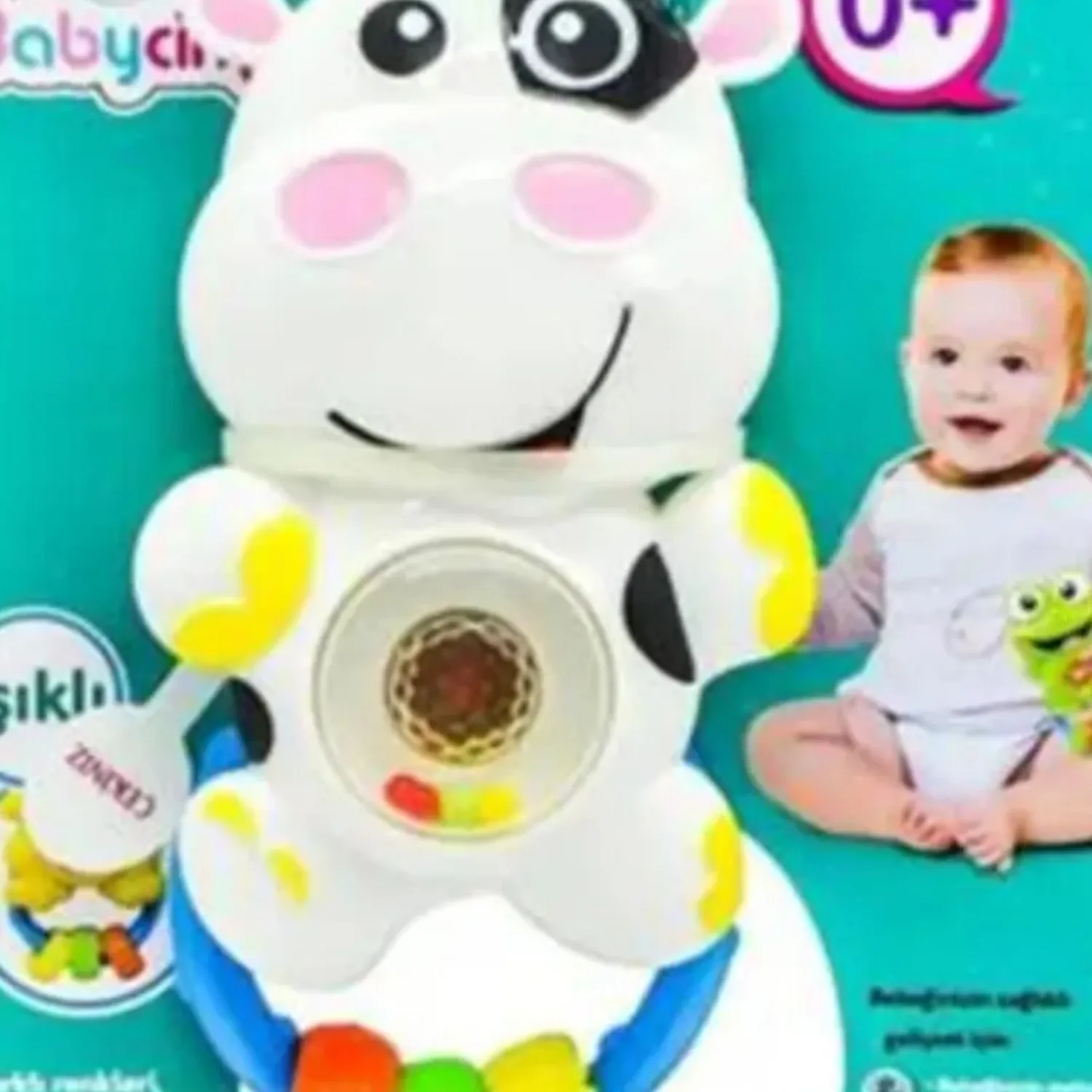 Babycim Neşeli Sesli Pilli İnek Çıngırak