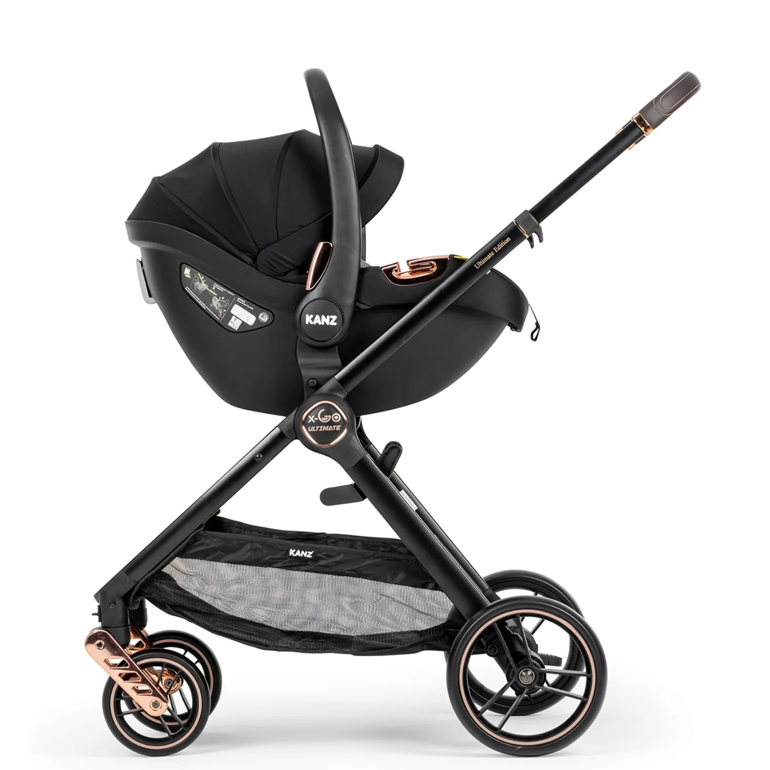 Kanz X-Go Ultimate Travel Sistem Bebek Arabası Rose Gold Siyah