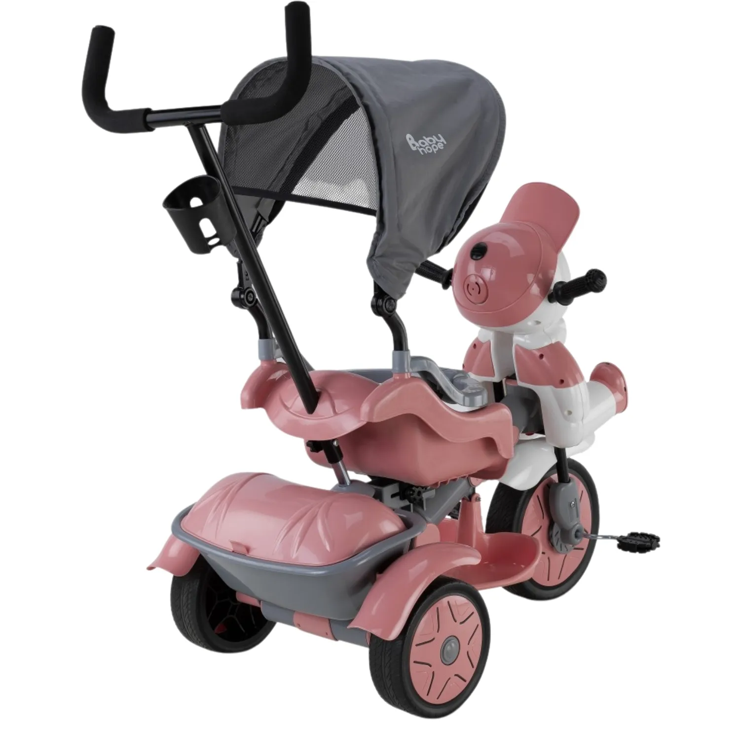 Babyhope Yupi Triycle Lüx Üç Tekerlikli Bisiklet Pastel Pembe
