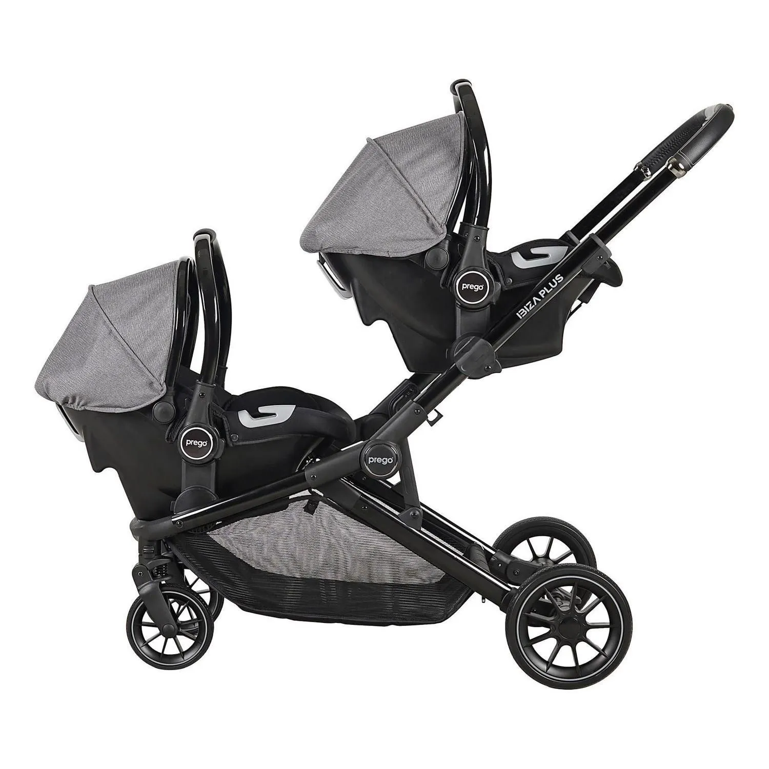 Prego 2223 Ibiza Plus Travel Sistem İkiz Bebek Arabası Gri