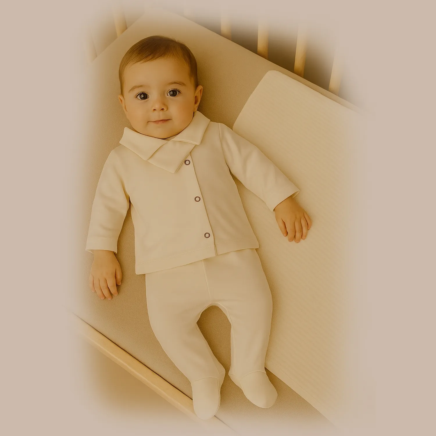 Bistyle Zıbın Takımı Battaniyeli Gentleman Ekru