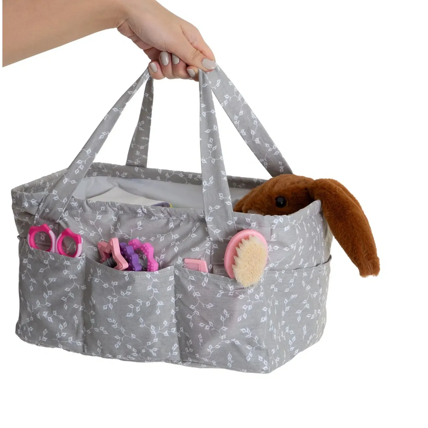 Babyjem Katlamalı Anne ve Bebek Organizer Gri Çiçek