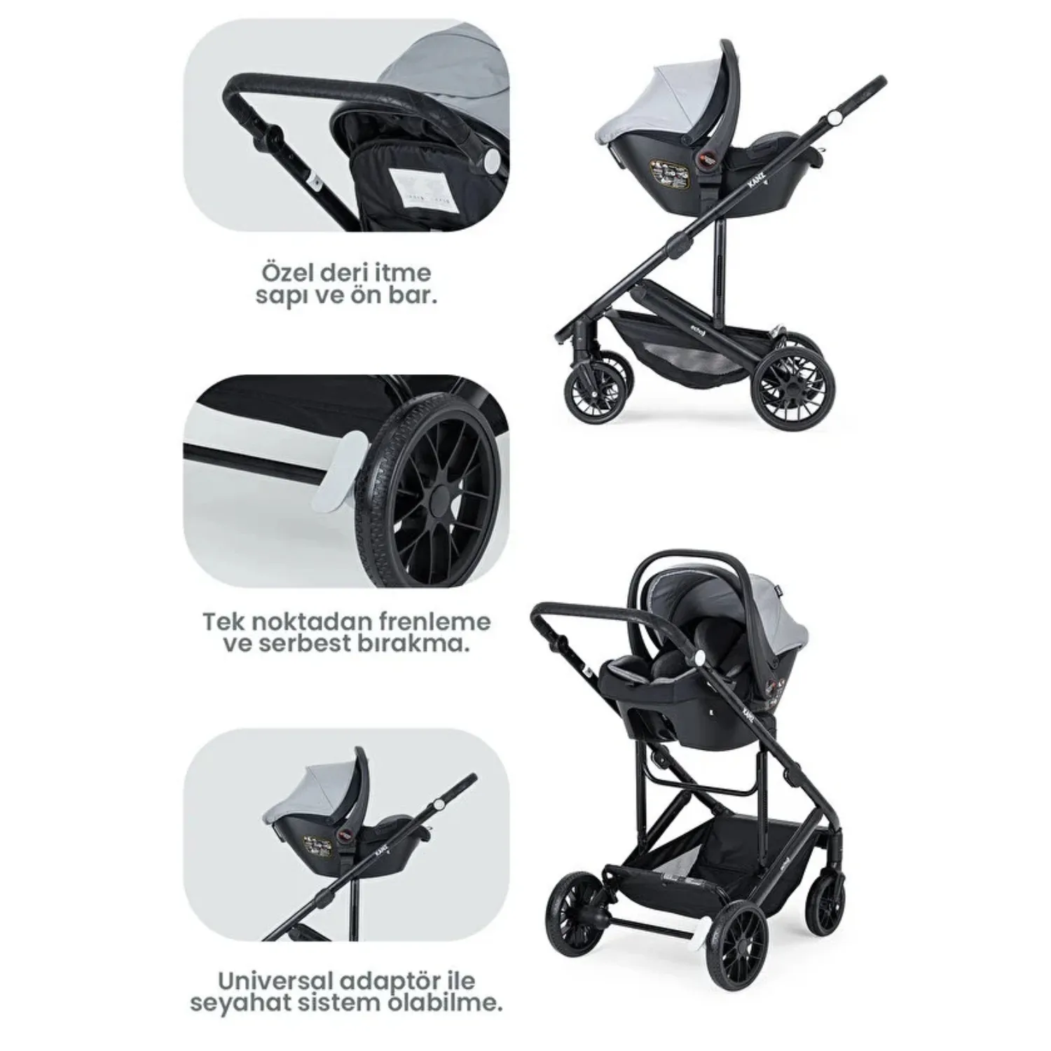 Kanz Echo Travel Sistem Bebek Arabası Grey