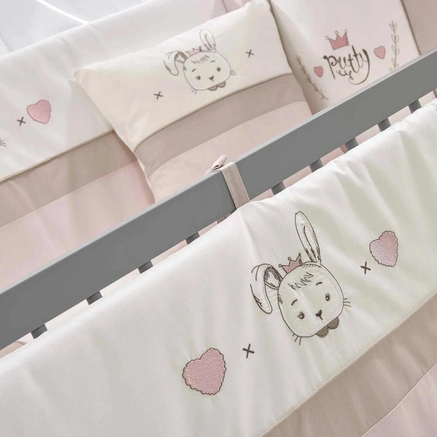 Meltem Kids Kral Beşik 60x120 cm Gri - Prety Pudra