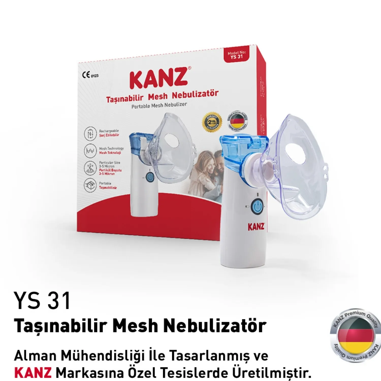 Kanz Taşınabilir Mesh Nebülizatör Şarjlı