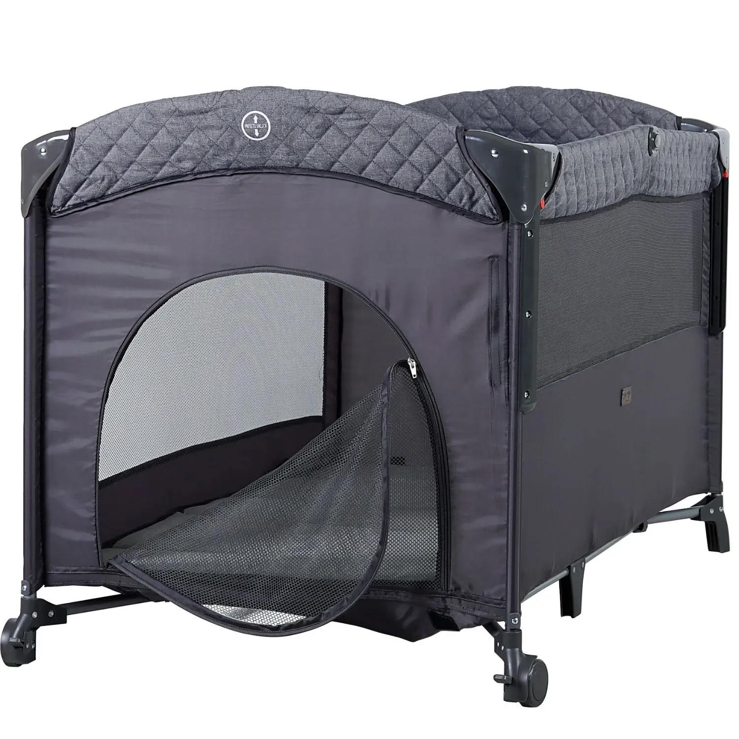 Prego 8044 Miami Plus Yatak Hediyeli Anne Yanı Oyun Parkı 70x120 cm Gri