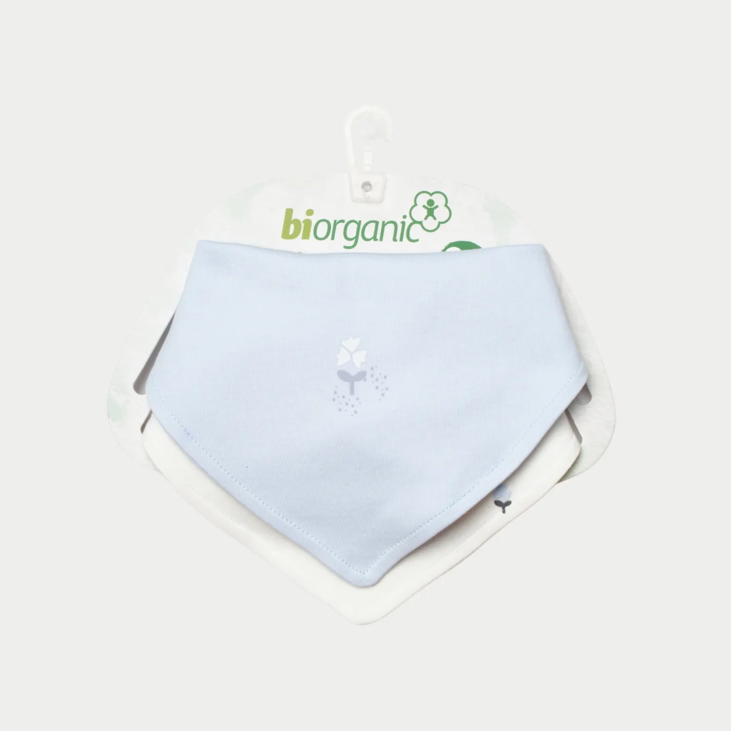 Bibaby Organik Önlük 2li Love Floral Ekru - Lila