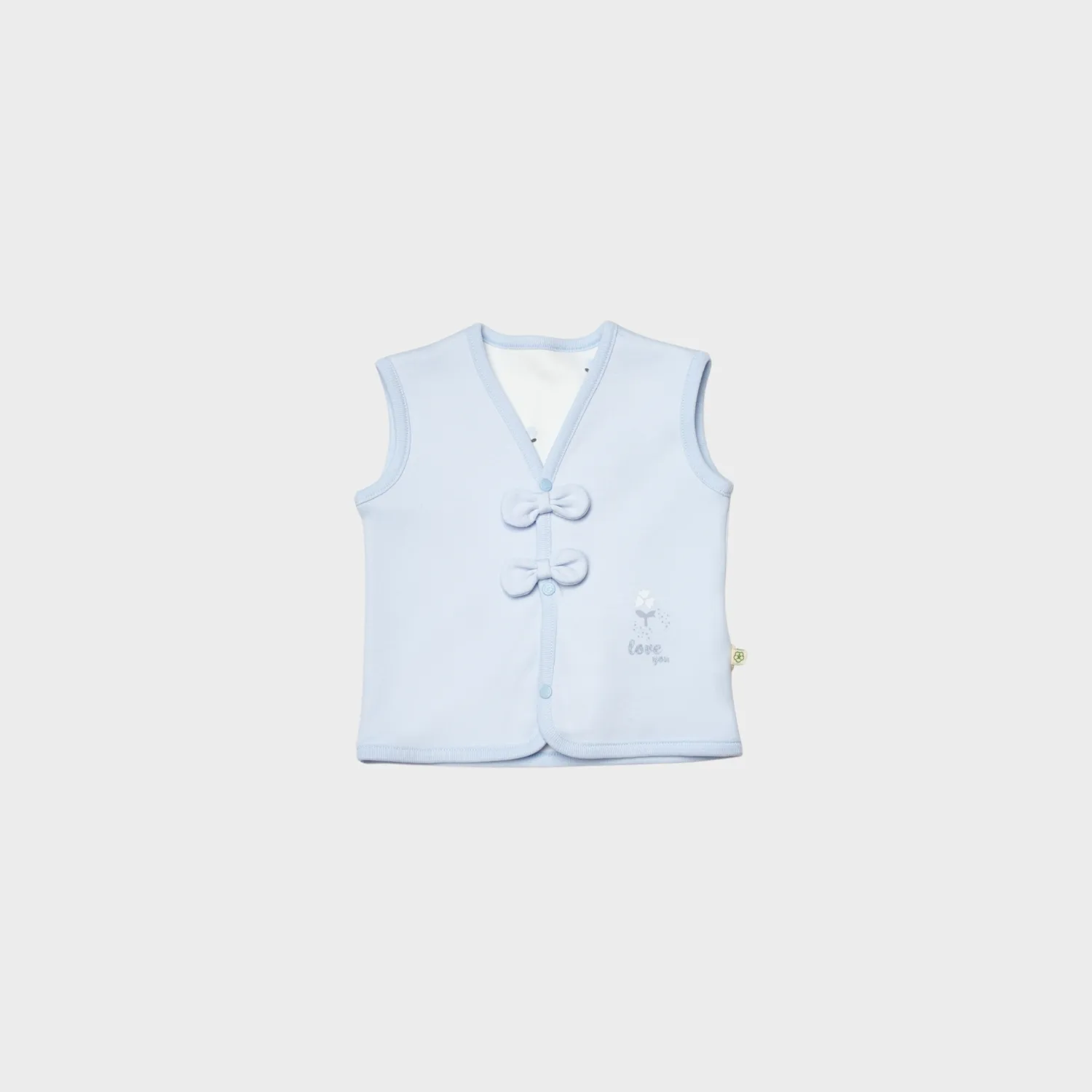 Bibaby Organik Yelek Love Floral Ekru - Lila