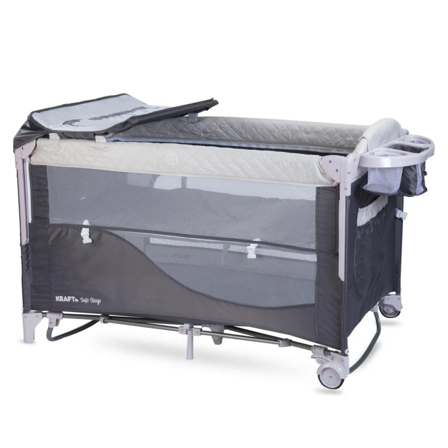 Kraft Safe Sleep Anne Yanı Oyun Parkı 70x120 cm Grey