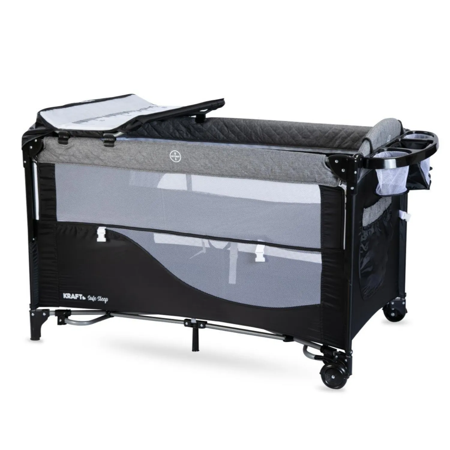 Kraft Safe Sleep Anne Yanı Oyun Parkı 70x120 cm Black