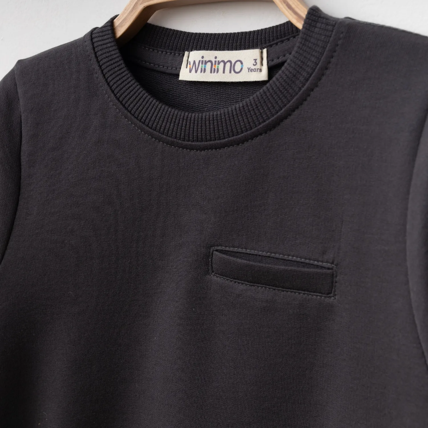 Winimo Sweatshirt Parçalı Basic Füme