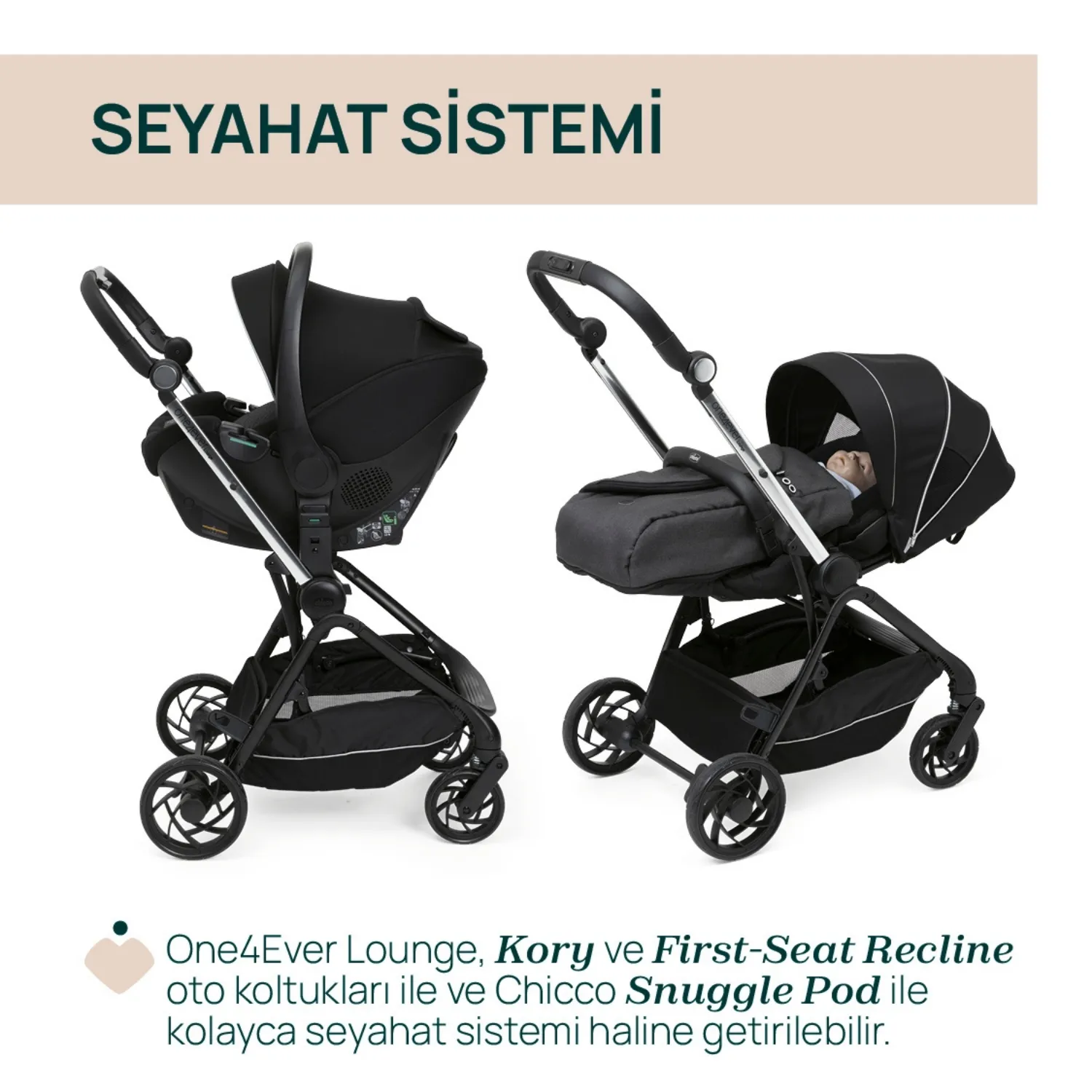 Chicco One4Ever Lounge Bebek Arabası Black Beauty