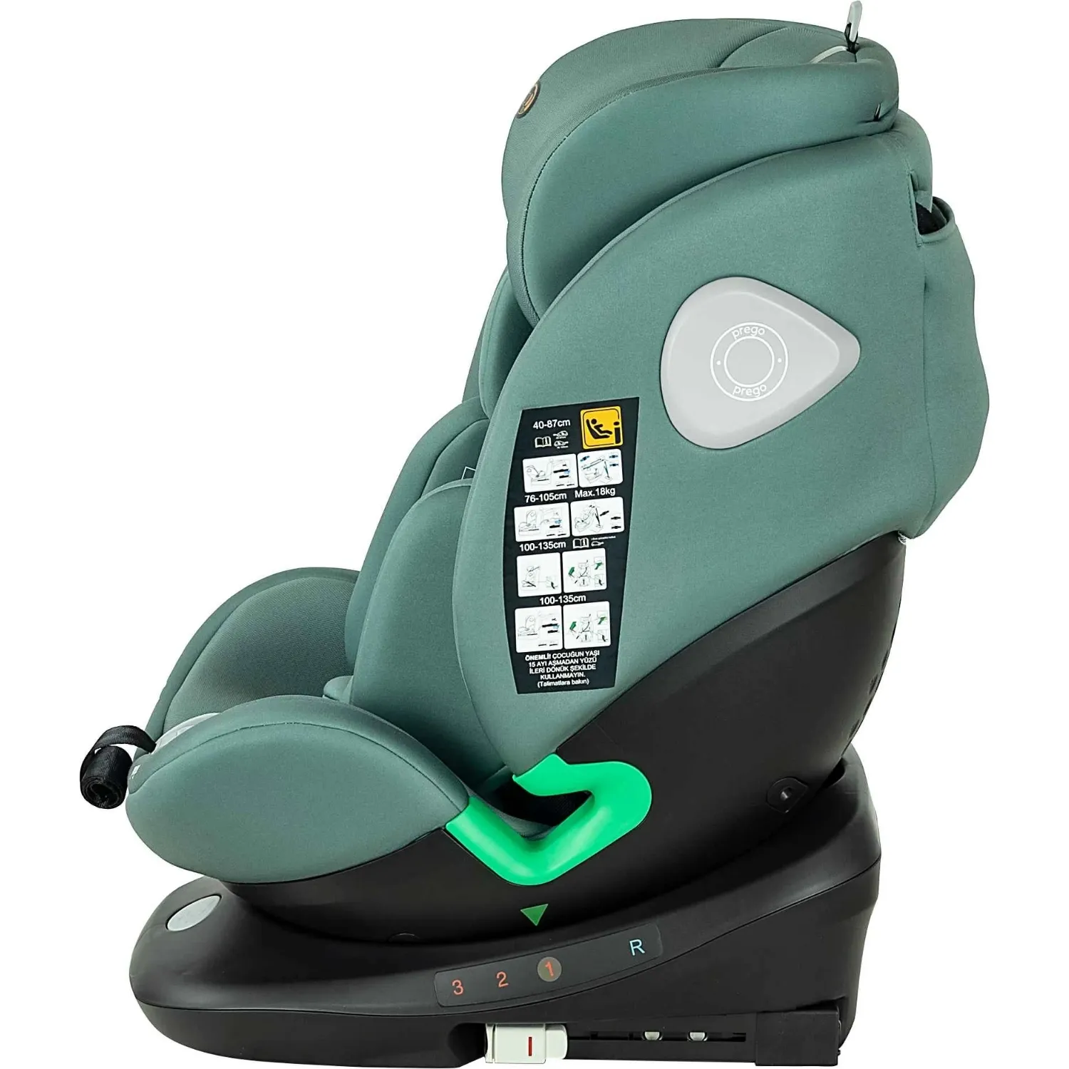 Prego Q9004 Tronfix I-Size Oto Koltuğu 0-36 Kg Yeşil