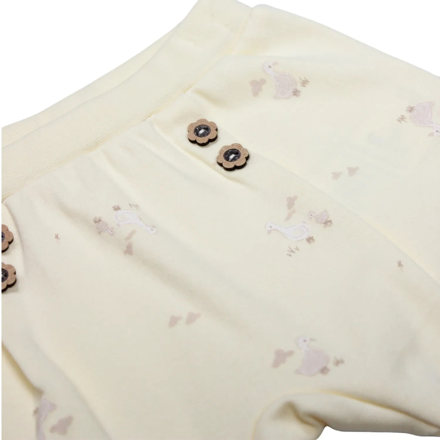 Bibaby Pantolon Patiksiz Welcome Baby Duck Sarı - Ekru