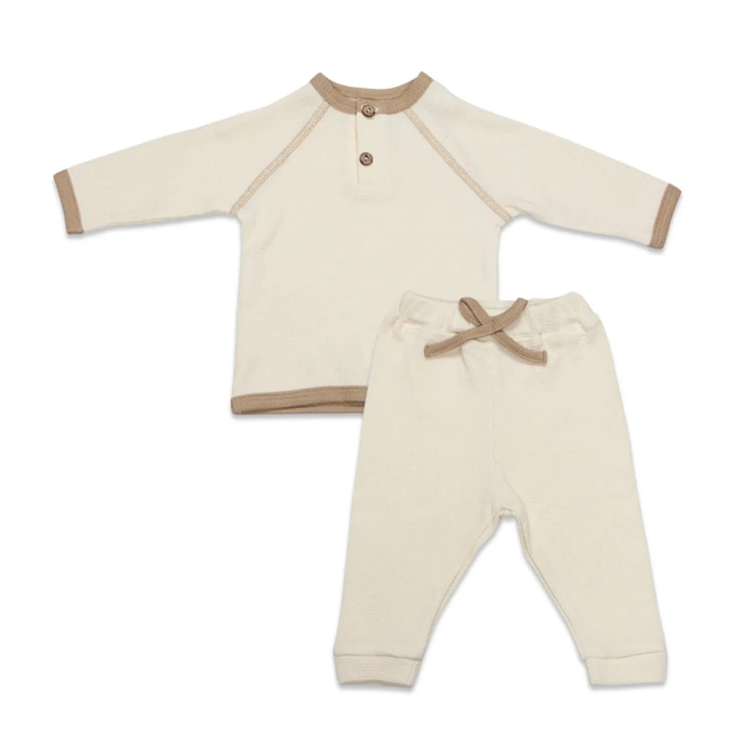 Bistyle Organik 2li Takım Waffle Natural Style Kahve Köpüğü - Krem