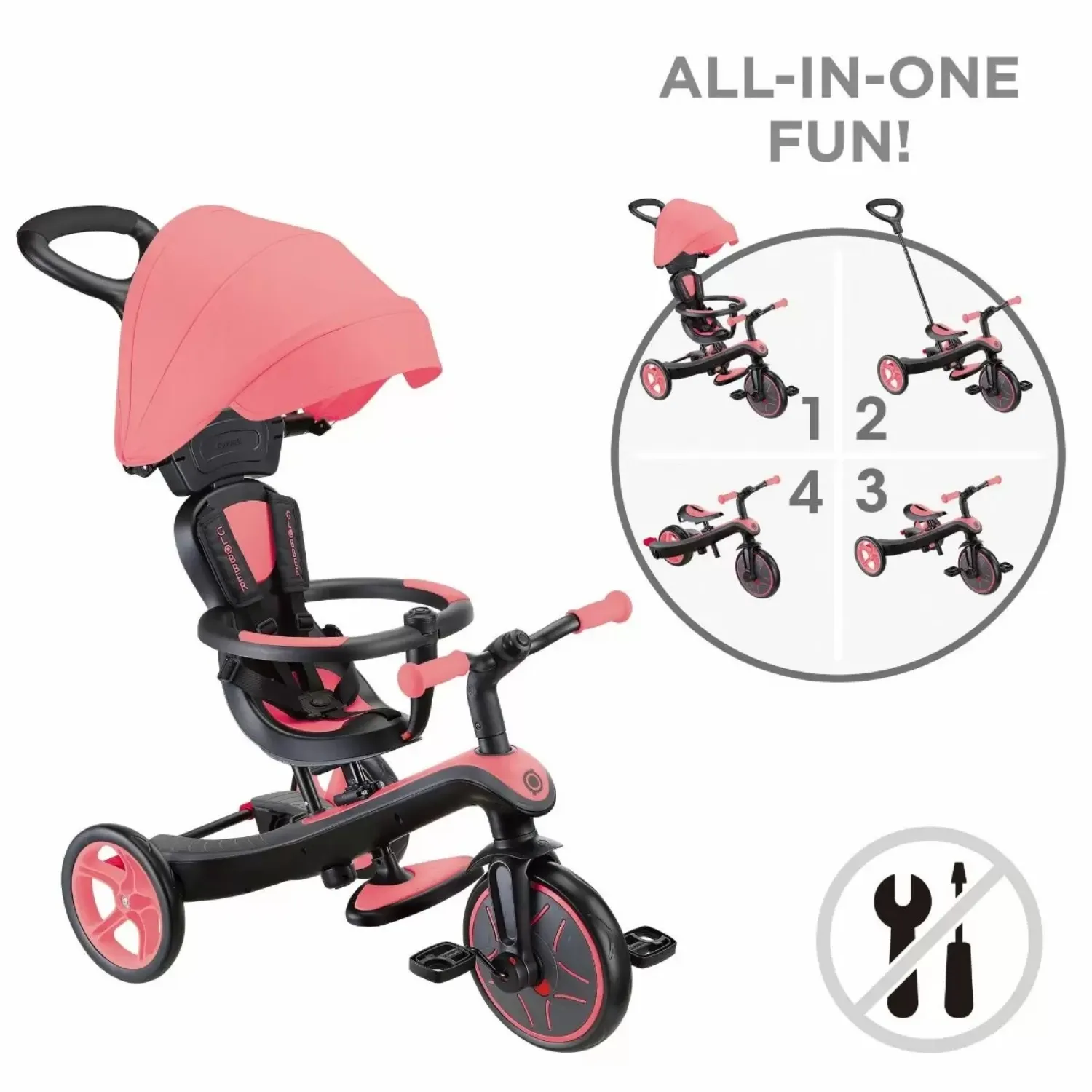 Globber Explorer 4in1 Bisiklet - Pembe