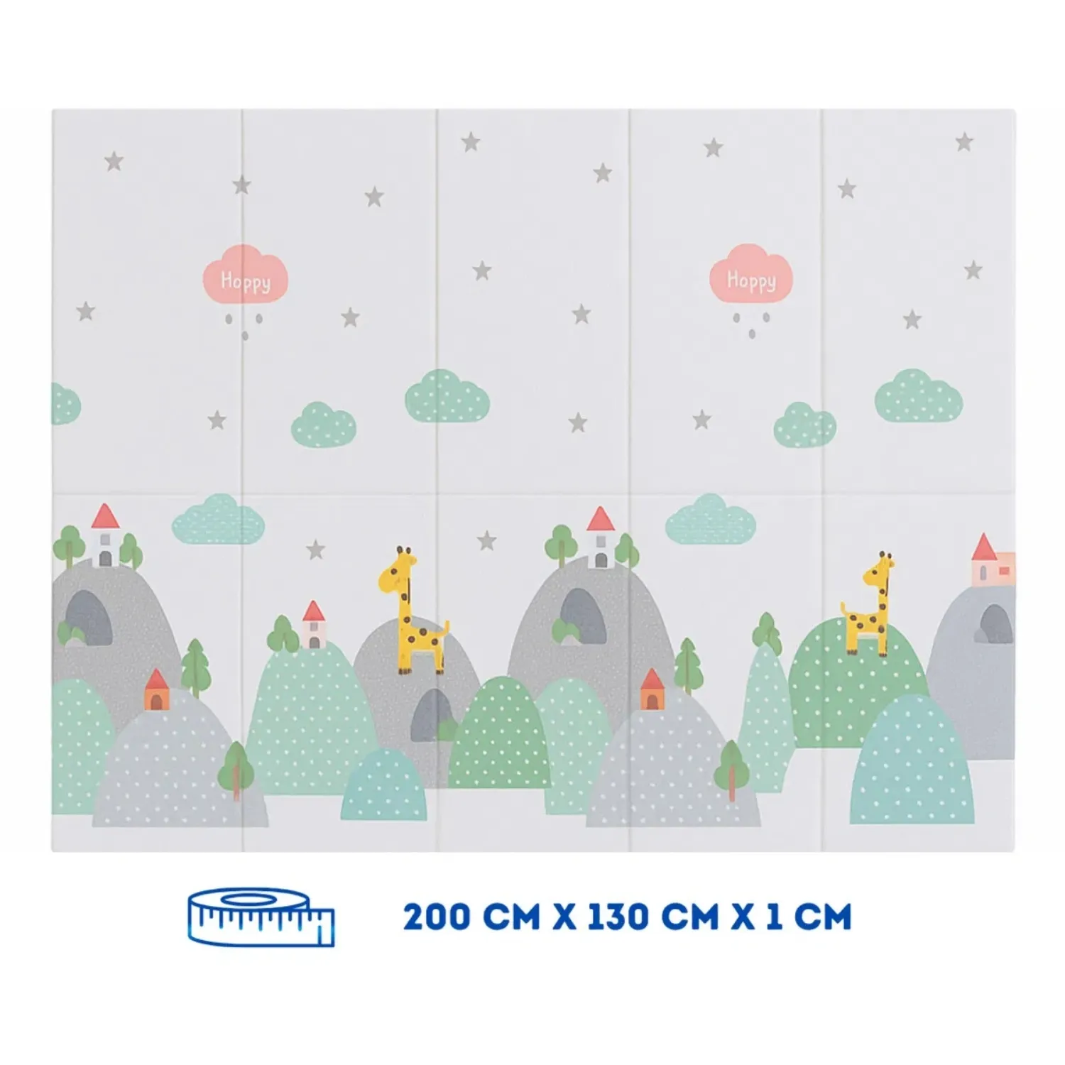 Coolmats Bulutlar-Dağlar Katlanabilir Oyun Matı 200x130x1 Cm