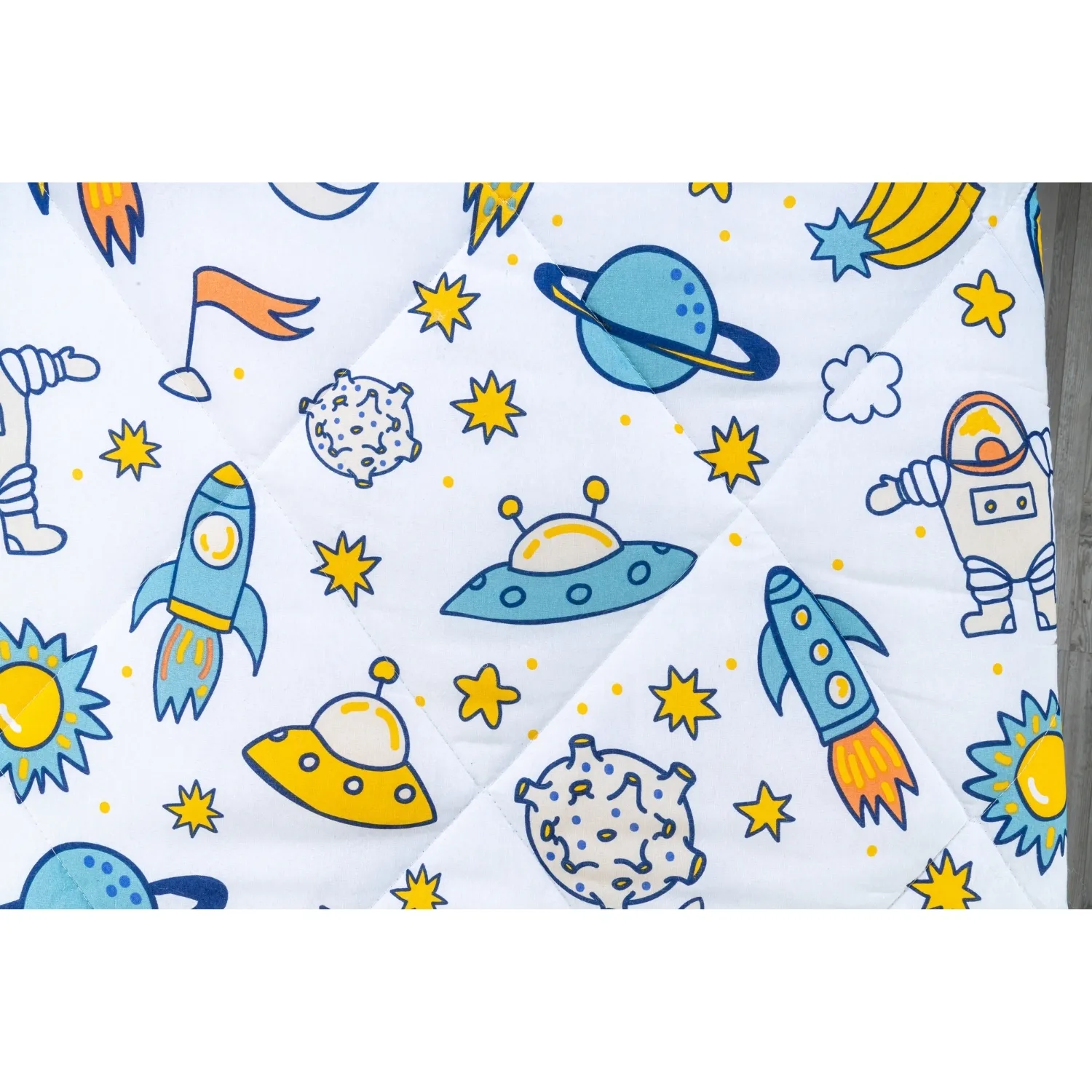 Bebek Nevresim Seti Uzay 3 Parça Çantalı 100x150