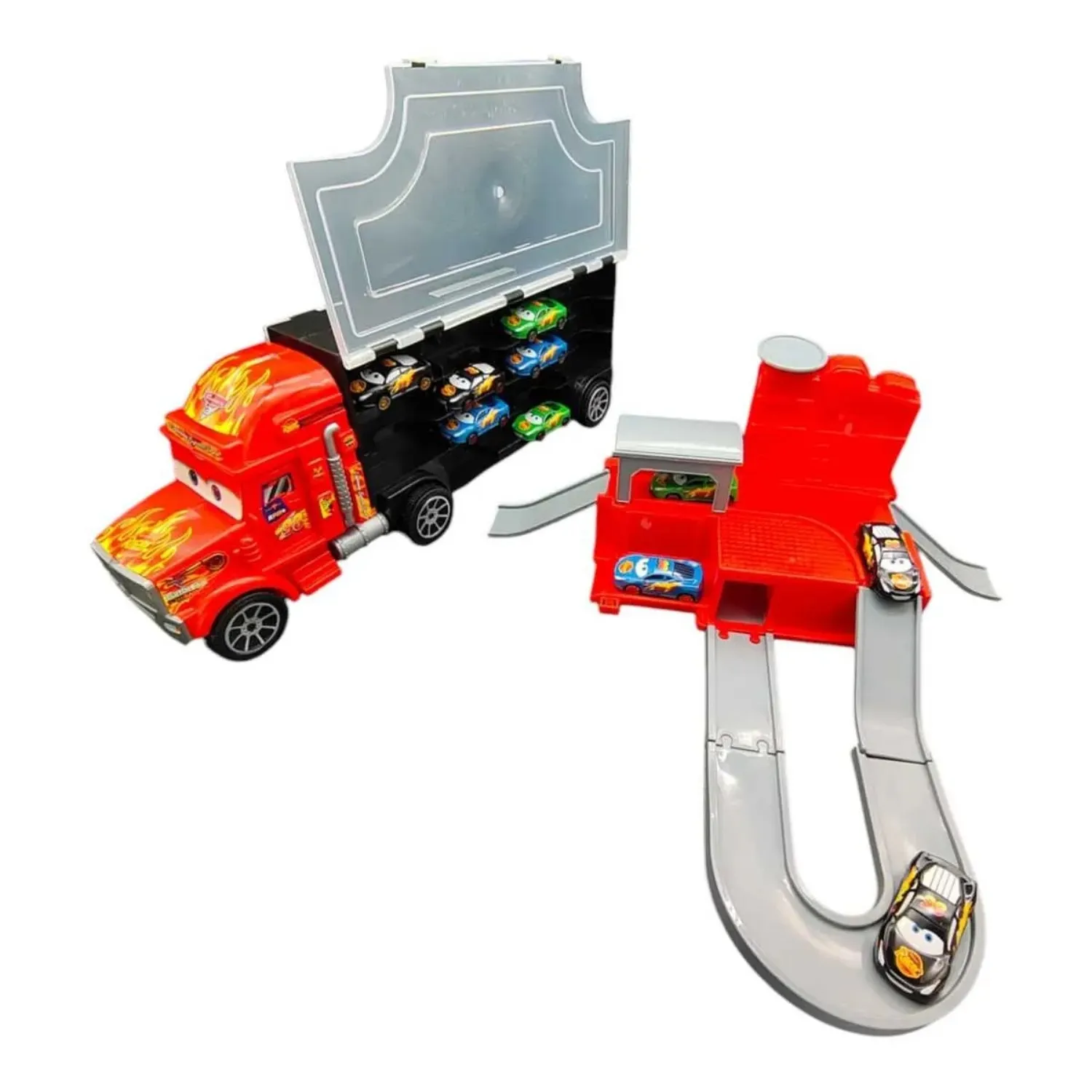 Toysan Bıg Truck Racer Garaje 10 Metal Cars