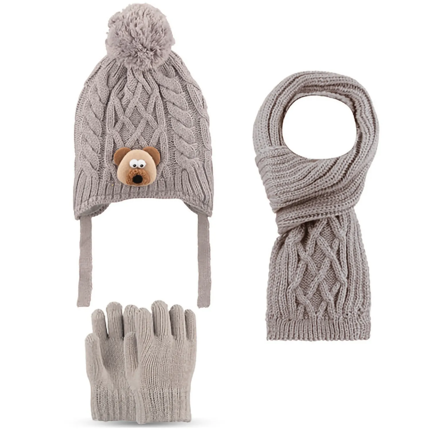 Kitti Eldiven Atkı Bere Takım 1-4 Yaş Gri Asortili