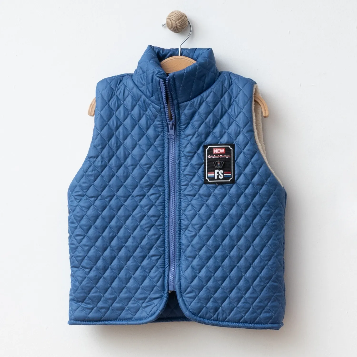 Bebolly Yelek Baklava Desenli İndigo