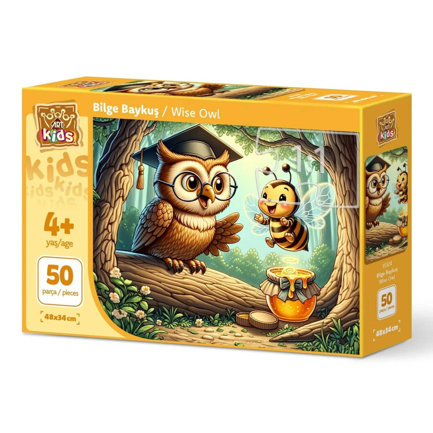 Art Çocuk Bilge Baykuş 50 Parça Puzzle