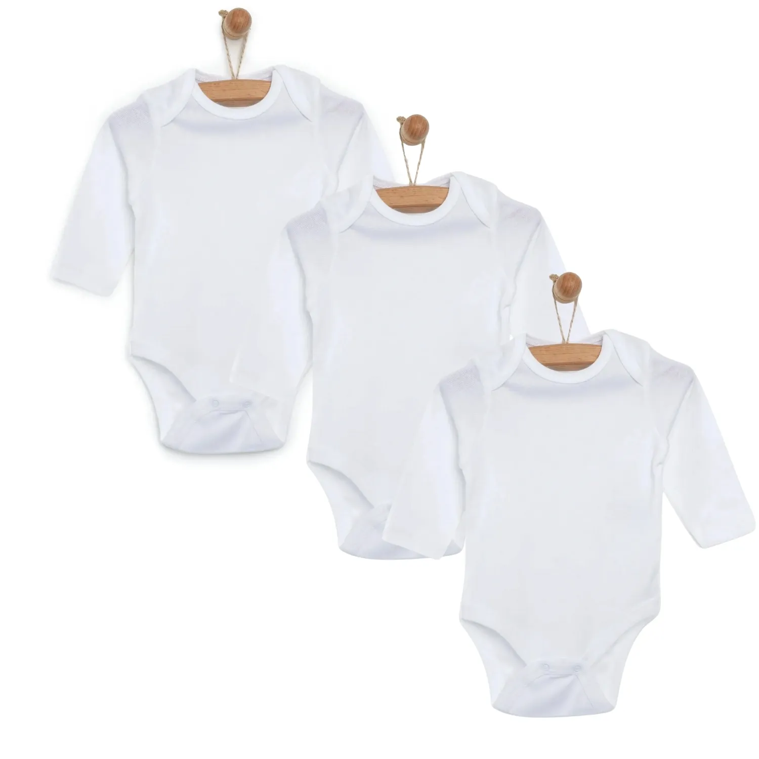 Mixi Baby %100 Pamuklu Çıtçıtlı Uzun Kol Bebek Body 3'lü Set Unisex