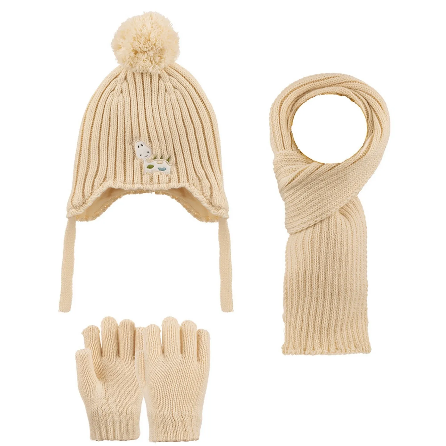 Kitti Eldiven Atkı Bere Takım 1-4 Yaş Bej Asortili