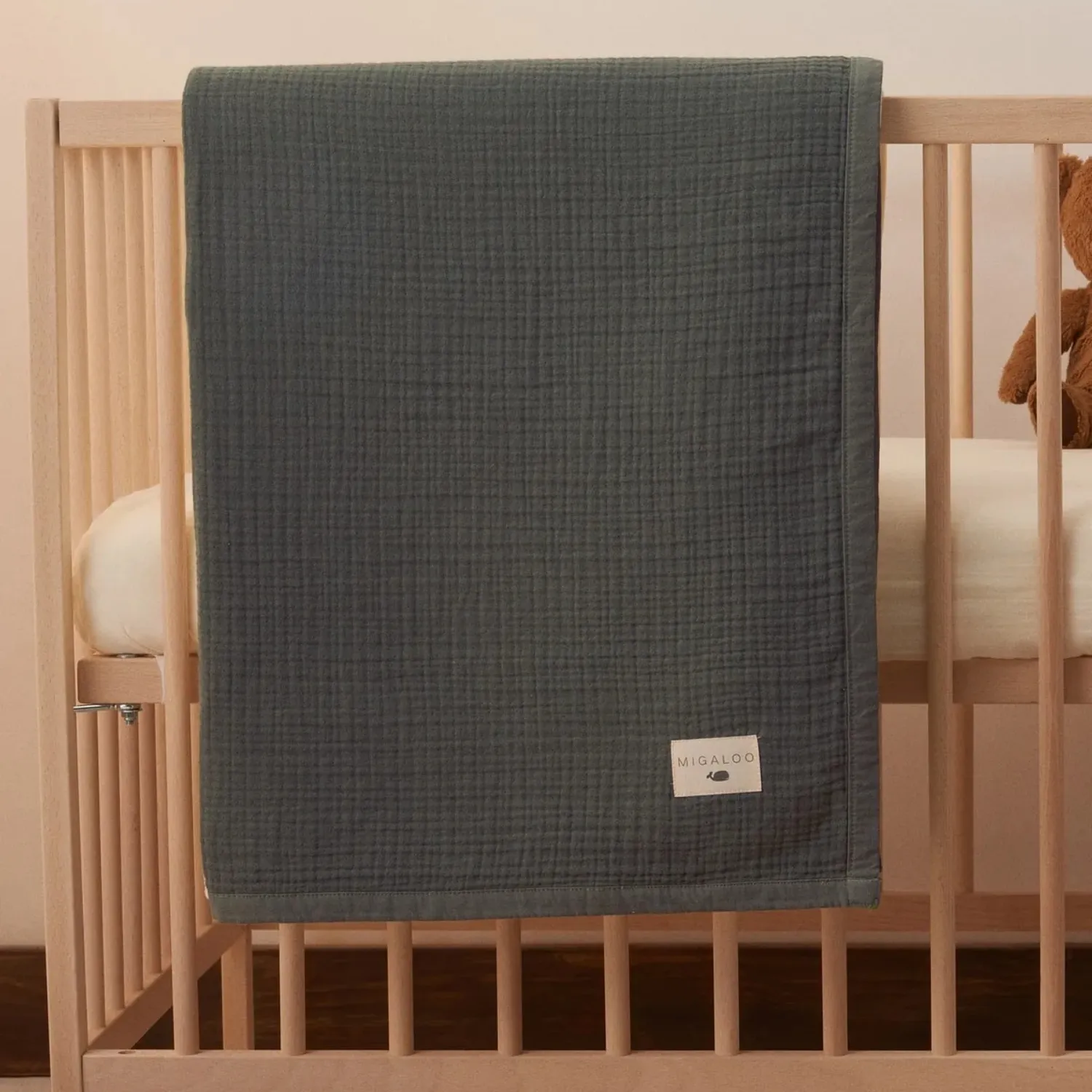 Mixi Baby Müslin Örtü Dört Katlı 90x120 cm Gri