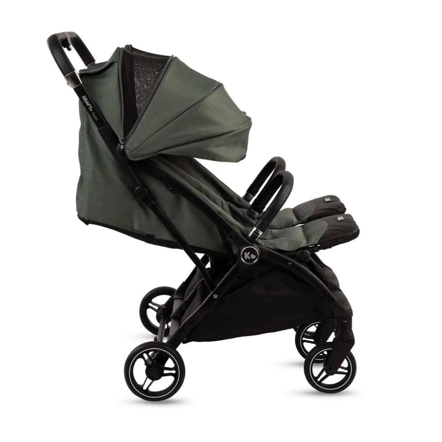 Kraft Duplo İkiz Bebek Arabası Black