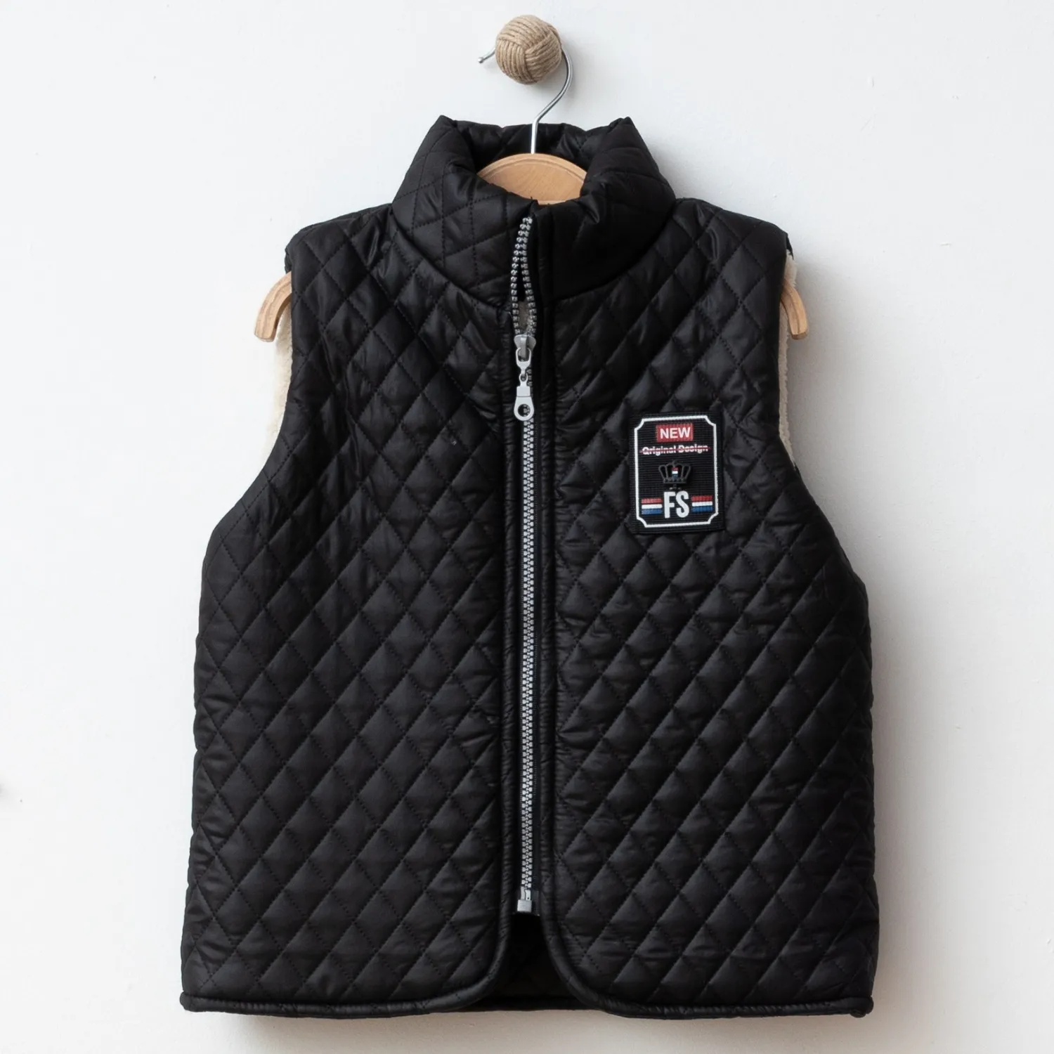 Bebolly Yelek Baklava Desenli Siyah