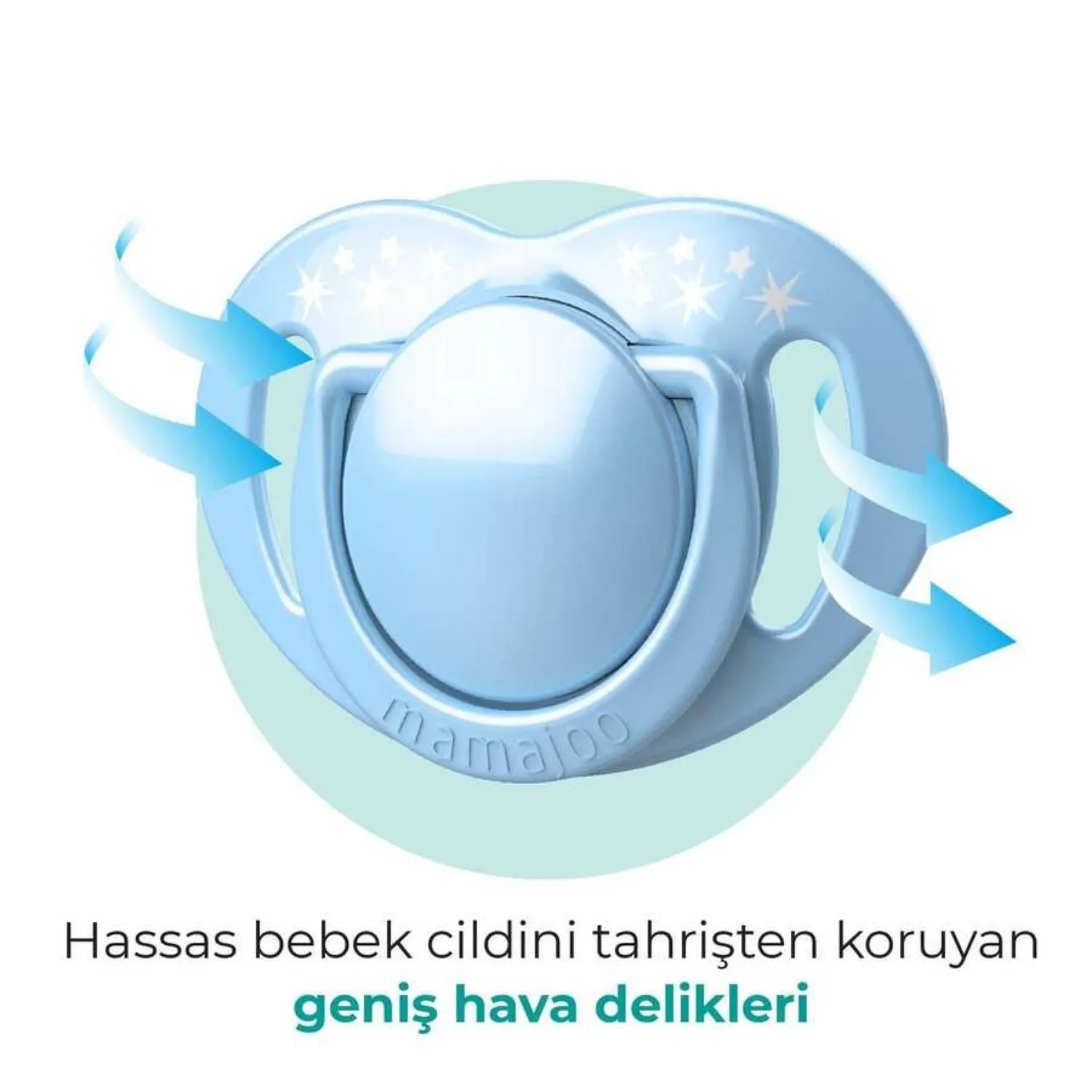 Mamajoo Ortodontik Silikon Emzik Sterilizasyon & Saklama Kutusu 12 Ay+ Powder Blue 2li