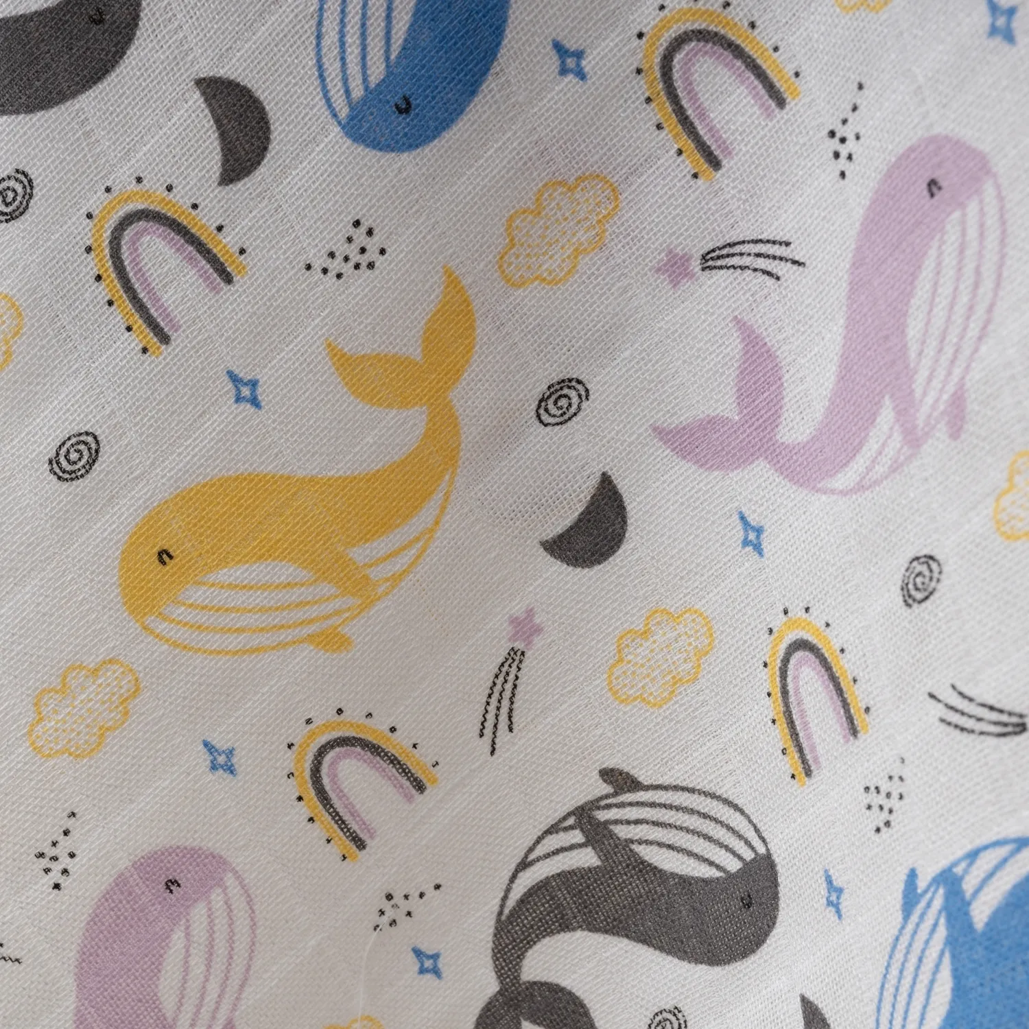 Baby Mammas Müslin Örtü Balıklı 80x90cm Sarı