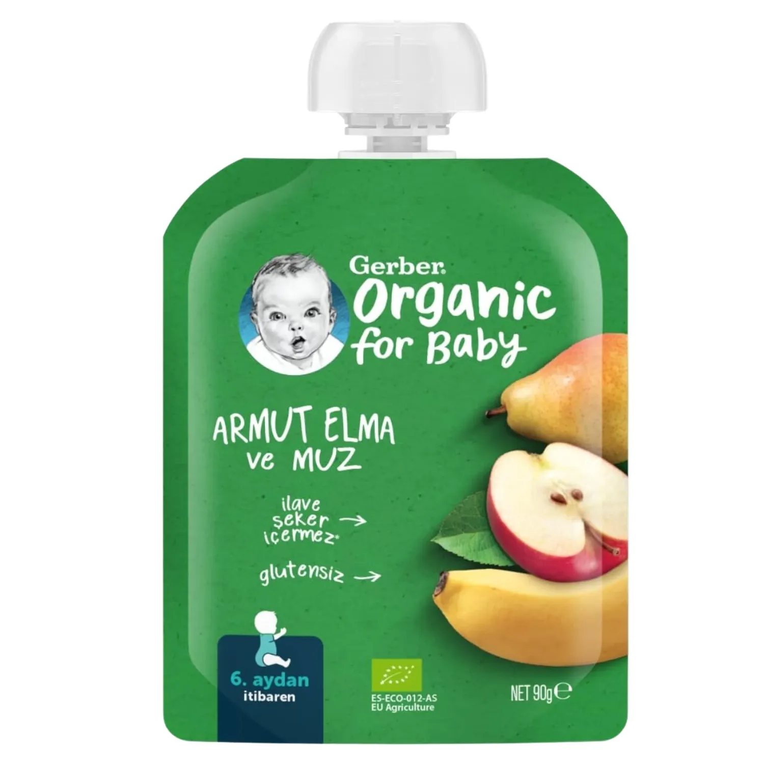 Gerber Organik Armutlu Elmalı Muzlu Meyve Püresi 90 gr*7
