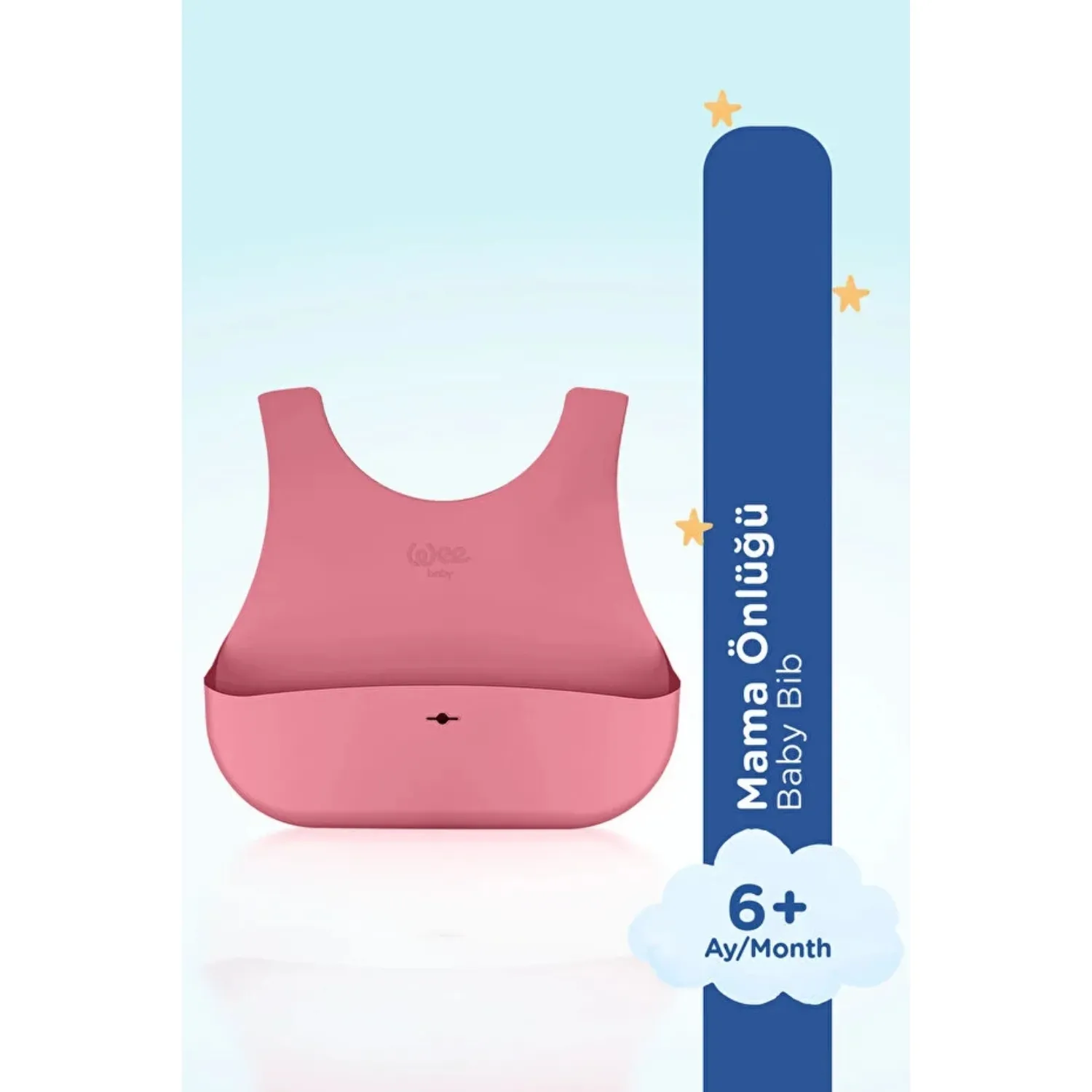 Wee Baby Nanninom Silikon Mama Önlüğü Pembe