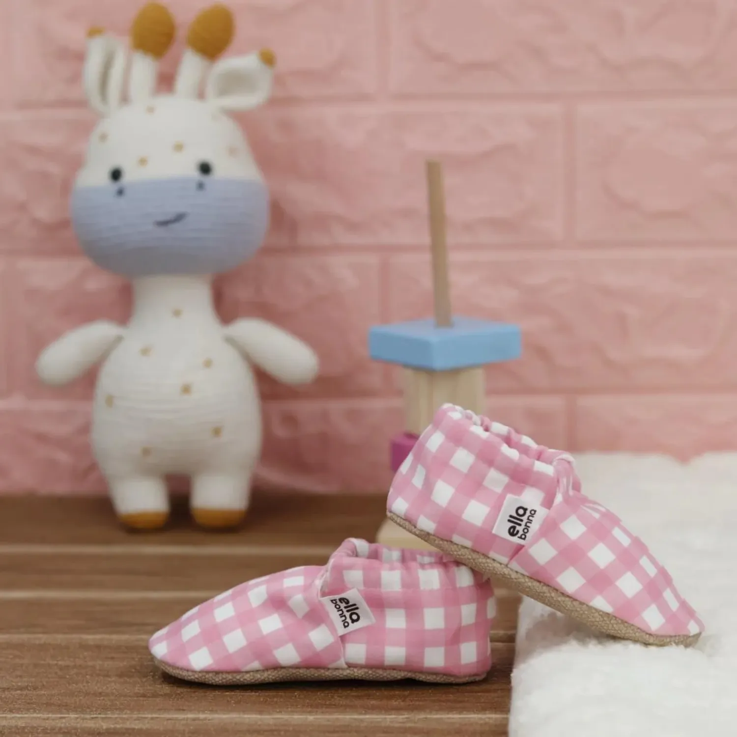 Ella Bonna Patik Kaydırmaz Taban Pembe Çizgili