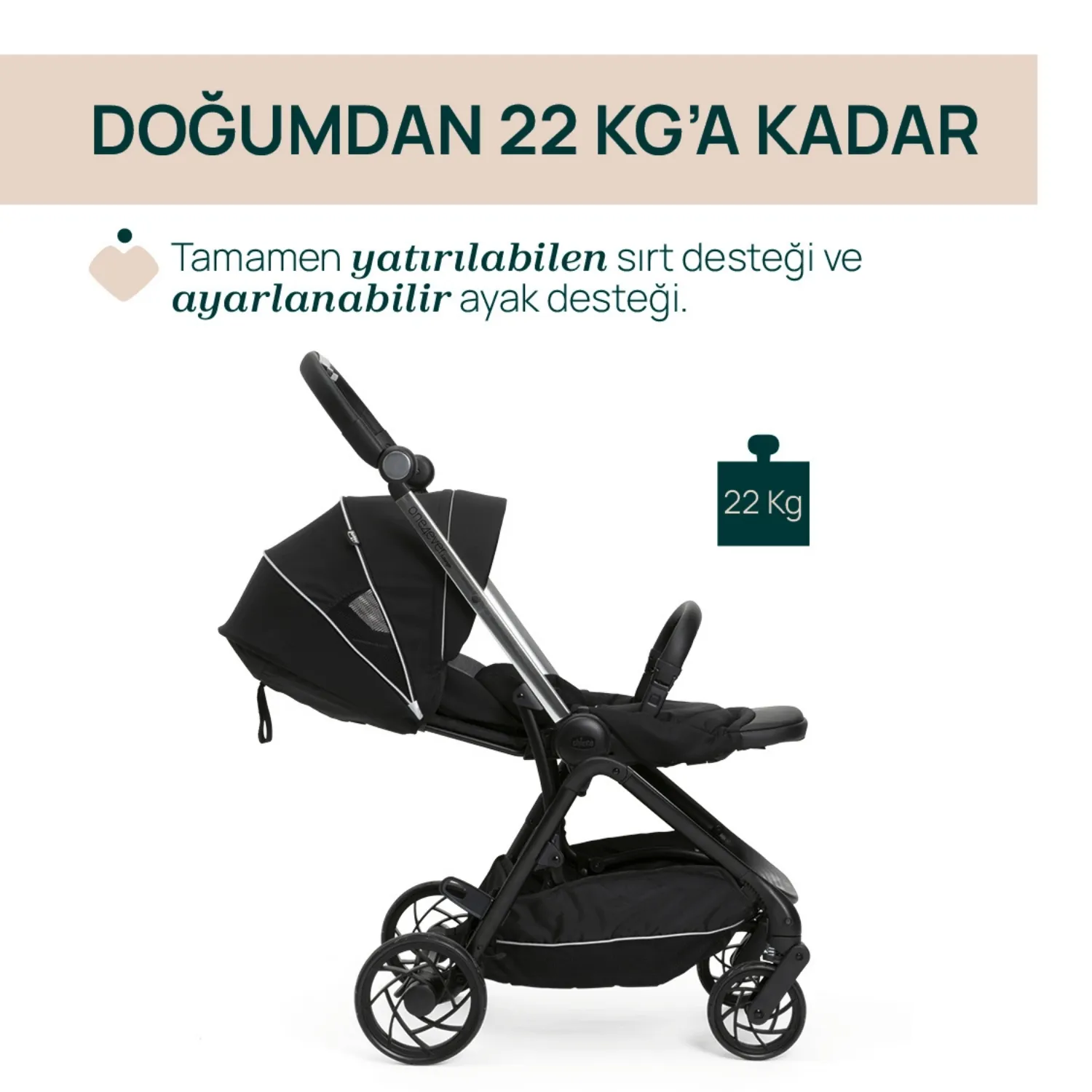 Chicco One4Ever Lounge Bebek Arabası Black Beauty