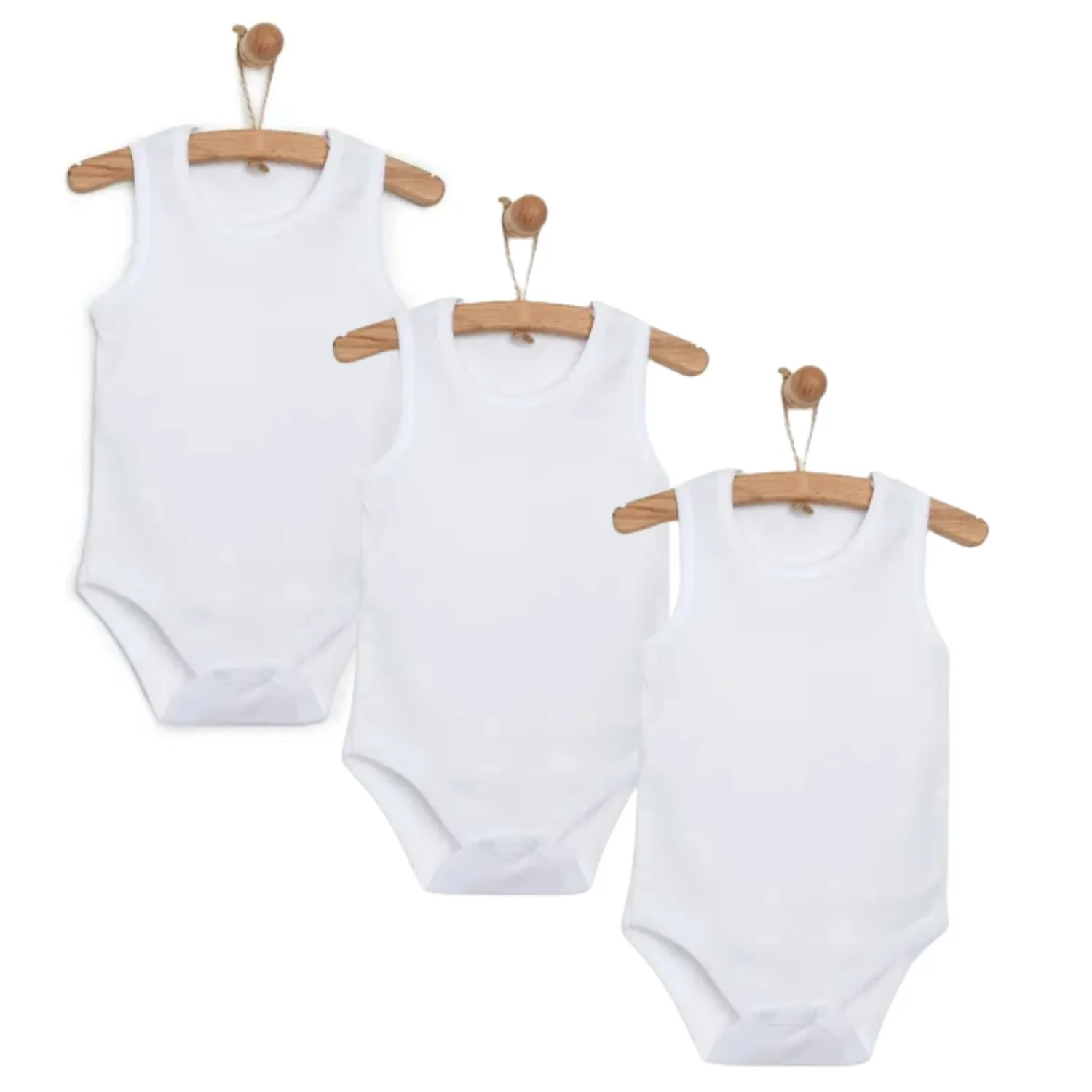 Mixi Baby %100 Pamuklu Çıtçıtlı Bebek Atlet Body 3'lü Set Unisex