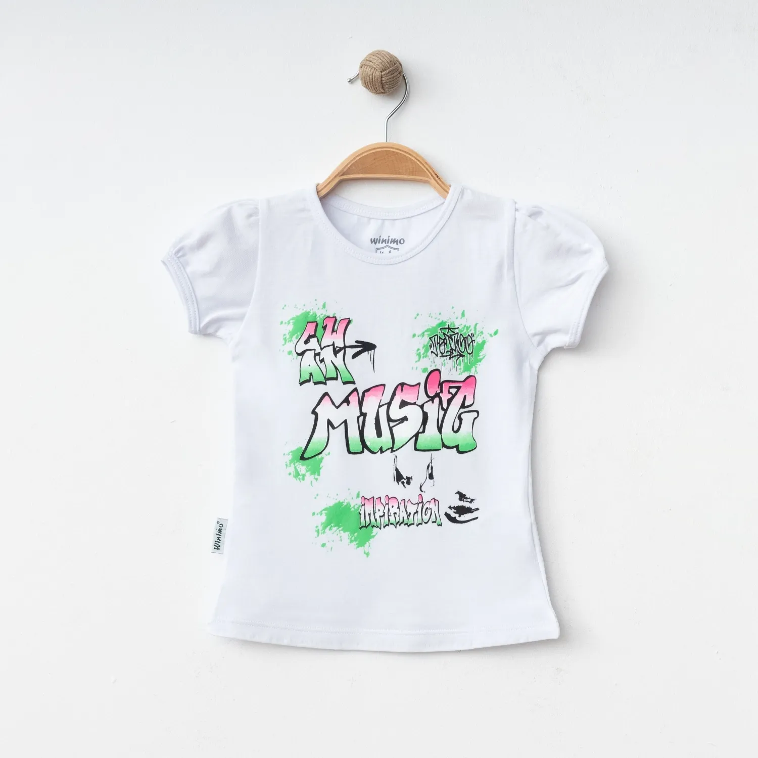 Winimo T-Shirt Music Impiration Baskılı Beyaz