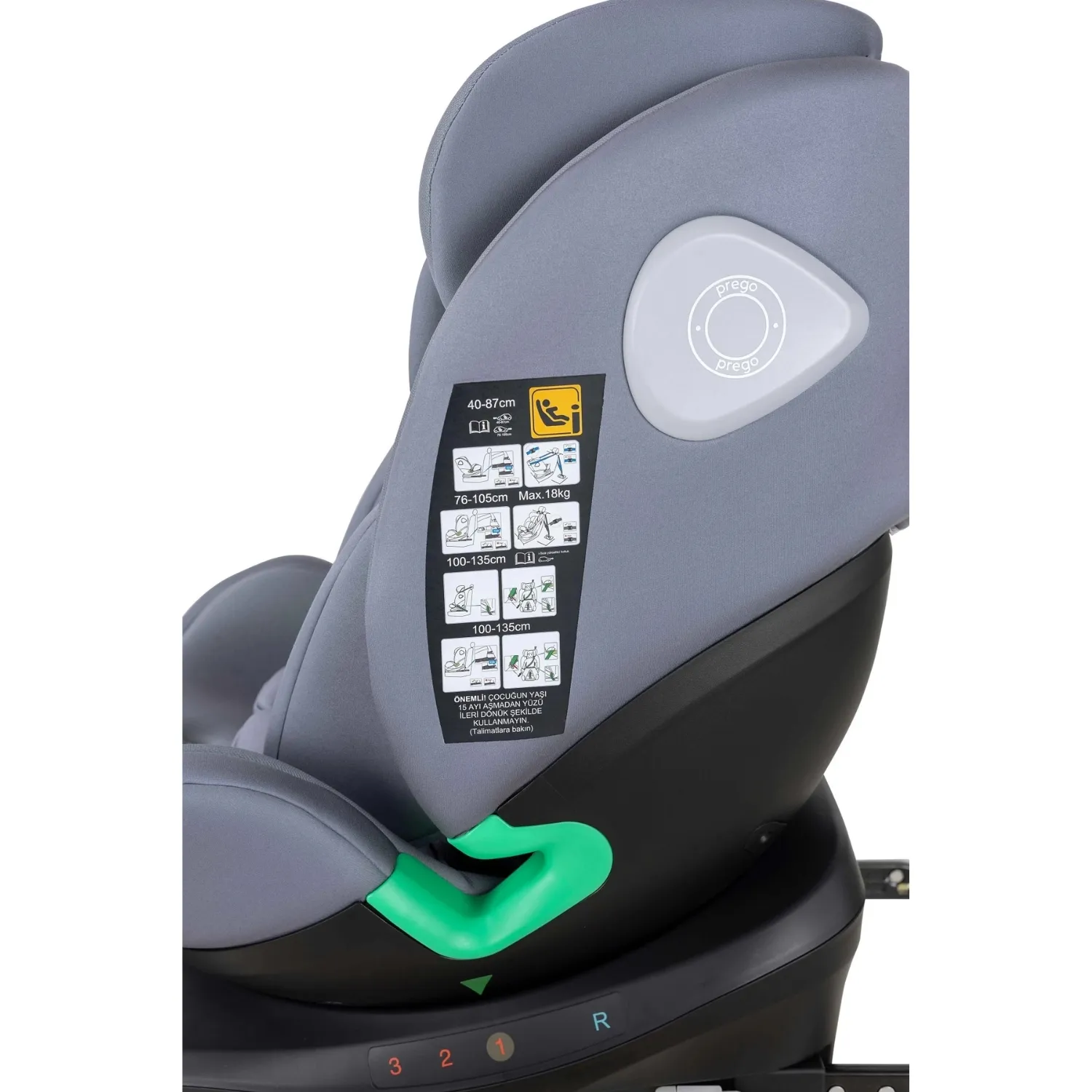 Prego Q9004 Tronfıx I-Size Oto Koltuğu Gri