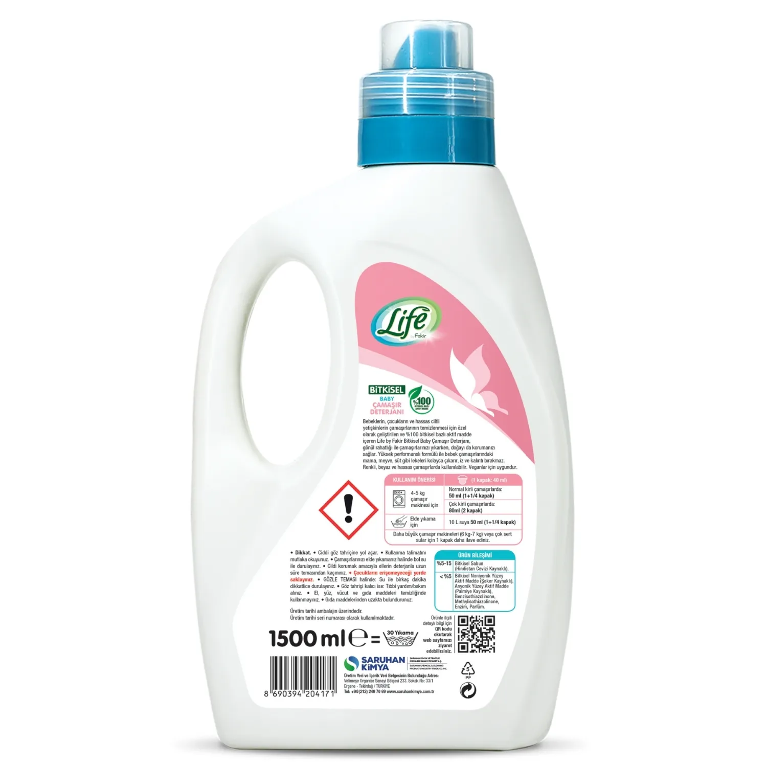 Life by Fakir Baby Bitkisel Bazlı Sıvı Çamaşır Deterjanı 1500 ml Life by Fakir Baby Bitkisel Bazlı Sıvı Çamaşır Deterjanı 1500 ml