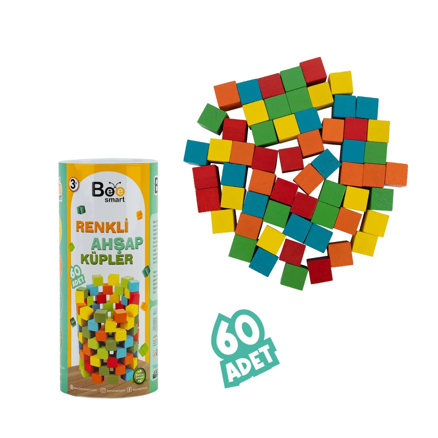 Bee Smart Renkli Ahşap Küpler