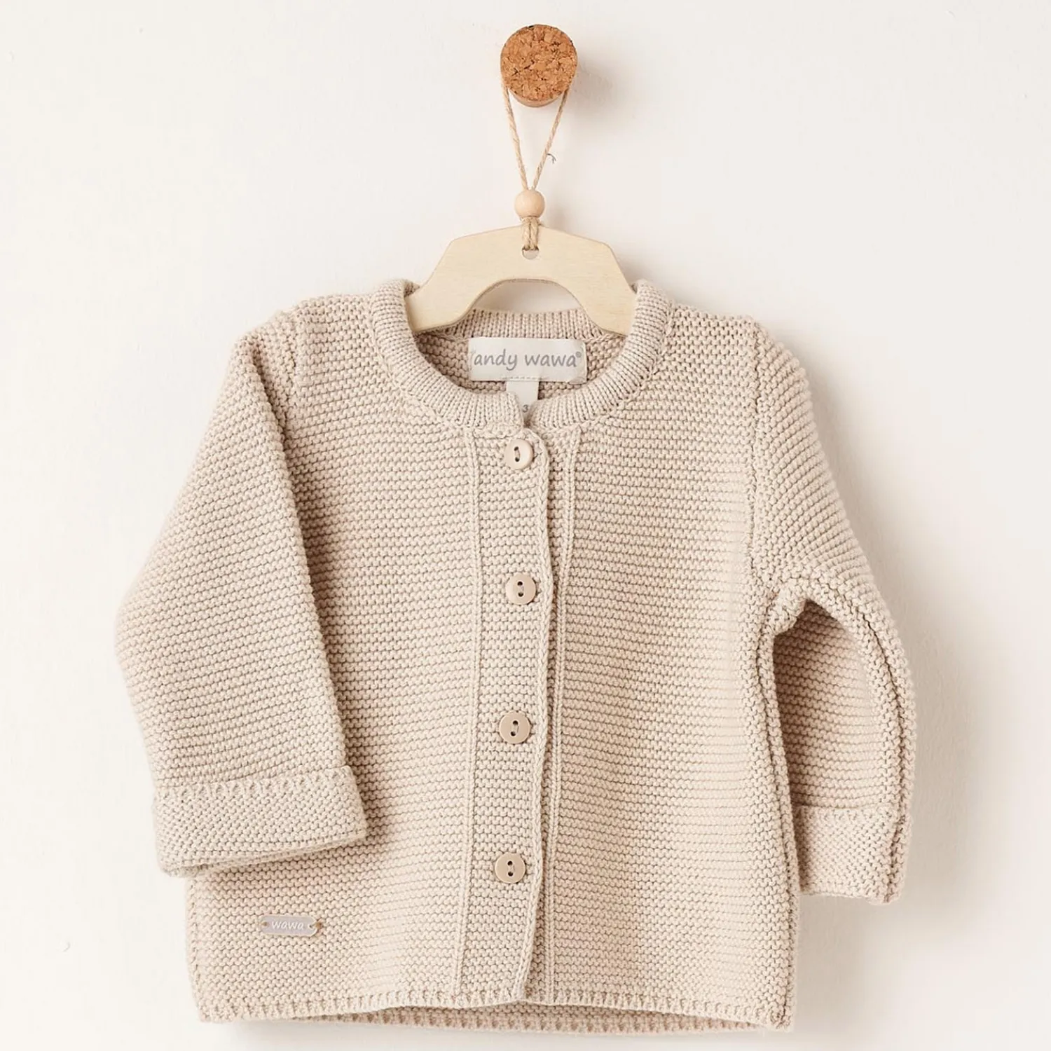 Andy Wawa Ceket Triko Basic  Bej