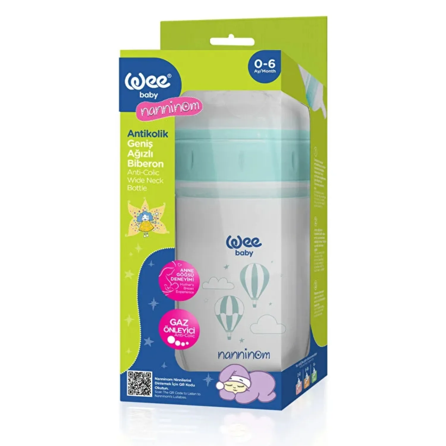 Wee Baby Nanninom Antikolik Geniş Ağızlı Biberon 250ml